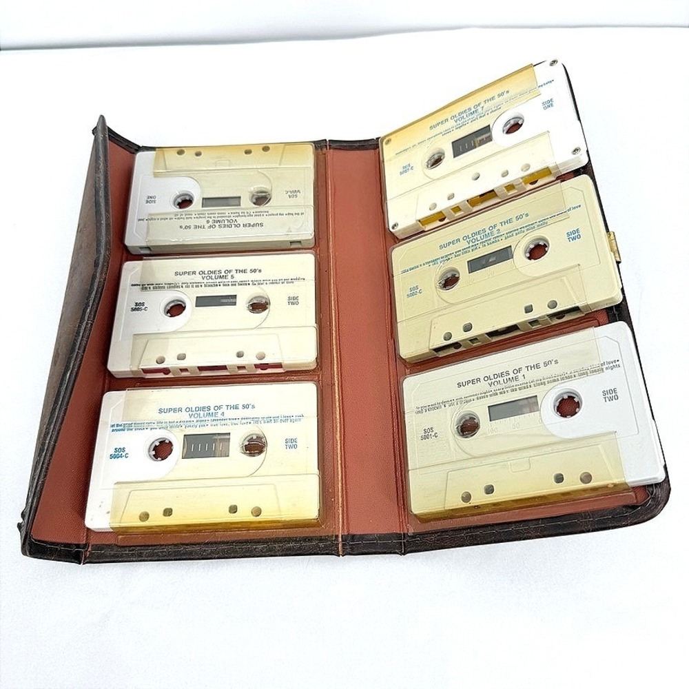 Super Oldies of the 50's Cassette Tape Set VTG 6 Tapes Music Collection w/ Case